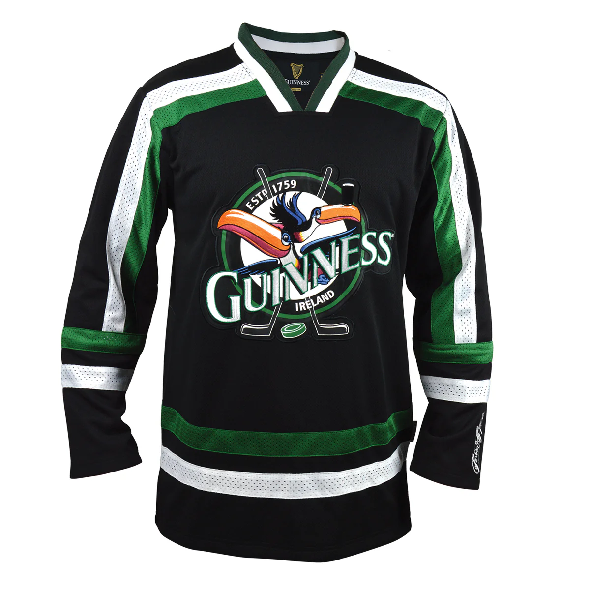 Guinness Toucan Hockey Jersey Black and Green - Image 3