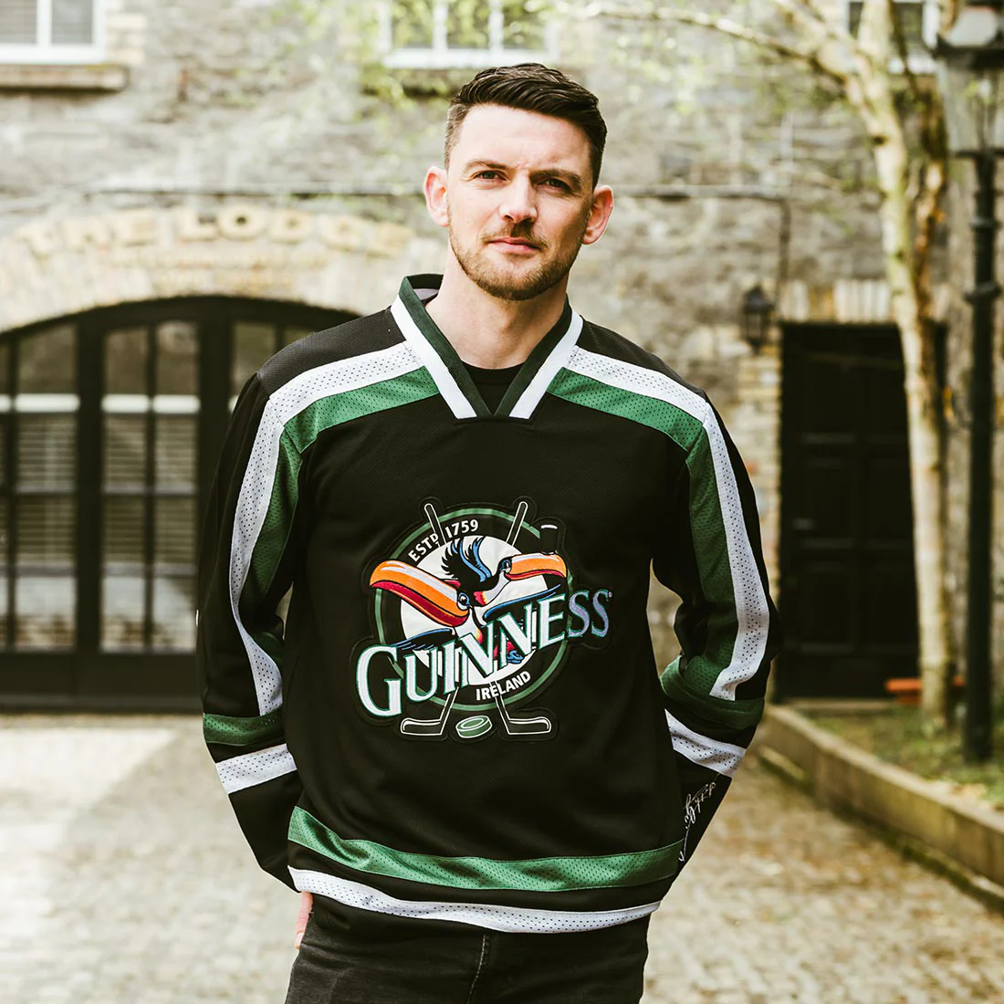 Guinness Toucan Hockey Jersey Black and Green - Image 7