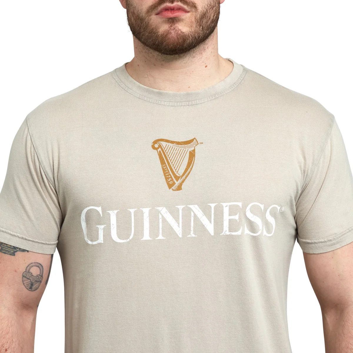 Beige Guinness Harp Premium Tee - Image 3